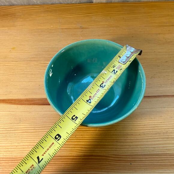 Bauer Pottery Turquoise Bowl Vintage California Pottery - Picture 2 of 5